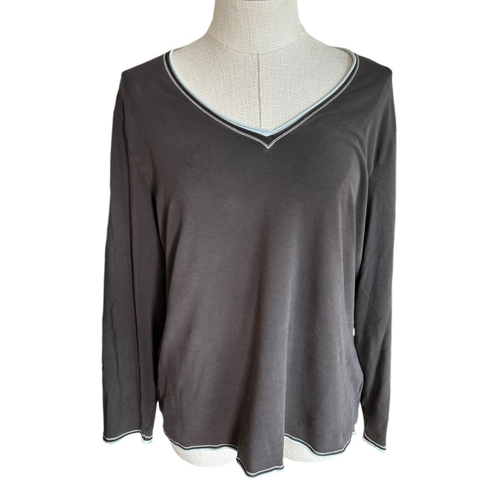 Multicolored V-Neck Long Sleeve Blouse